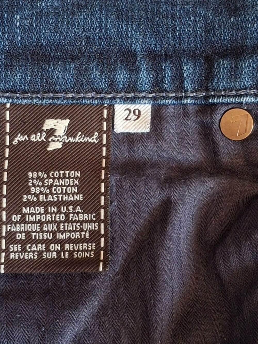 7 For All Mankind Gwenevere Skinny Jeans Womens Blue Stretch Made USA | Size 29 - Picture 6 of 14